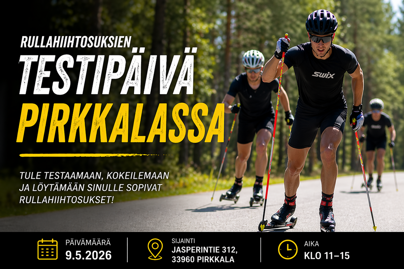 Rullahiihtosuksien testipäivä Pirkkalassa – tule testaamaan ja oppimaan