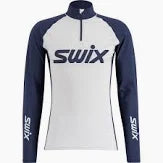 Swix RaceX Dry Half Zip Bright White/Dark Navy