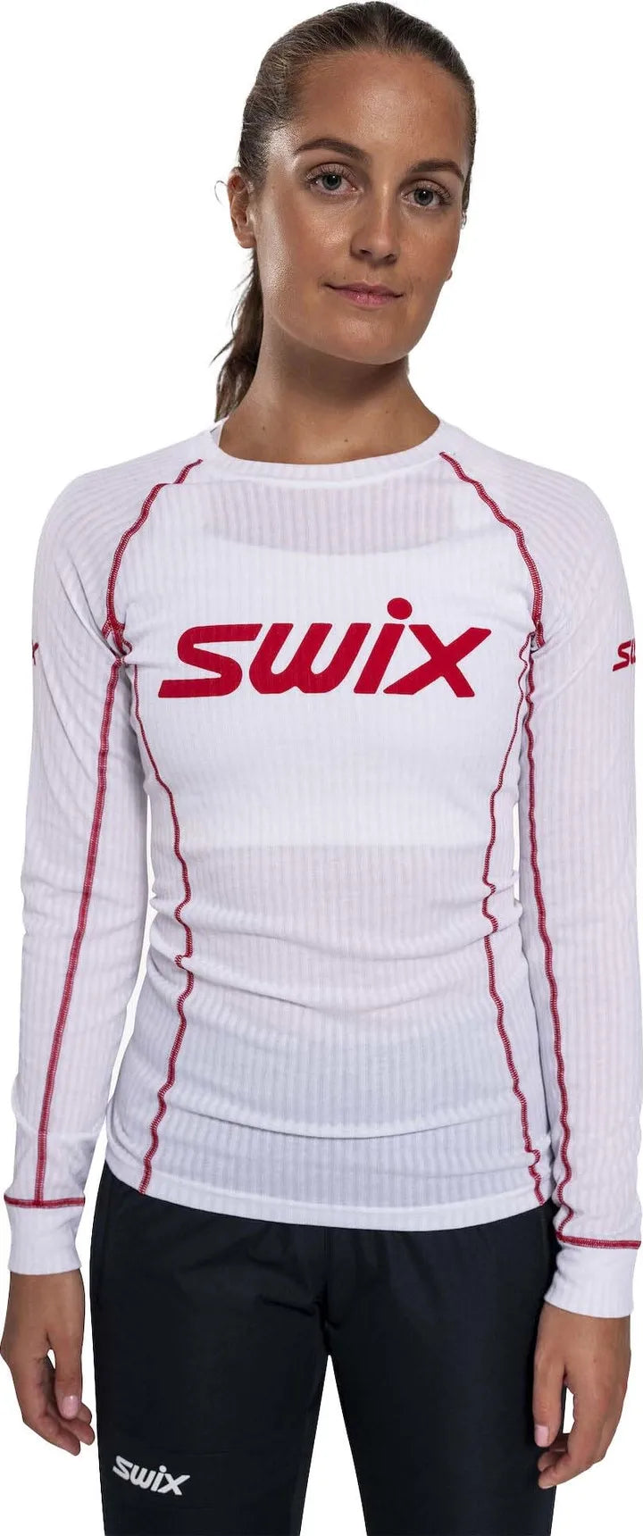 Swix RaceX Classic Long Sleeve W Damen Funktionsunterhemd – Bright White / Swix Red